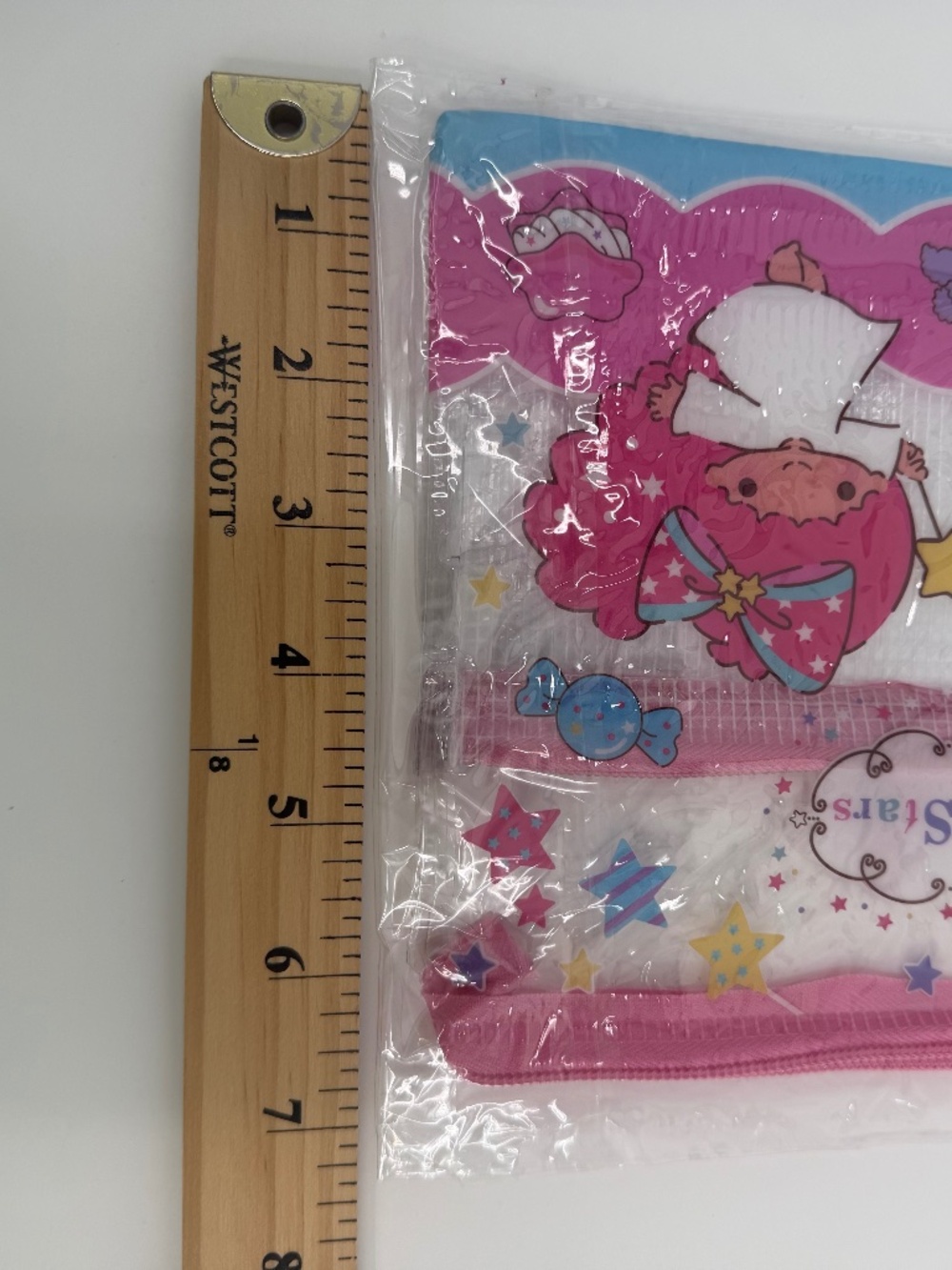 Little Twin Stars PVC Mesh Pouch NEW Bag Zipper Medium Pink Clear - Picture 7 of 8